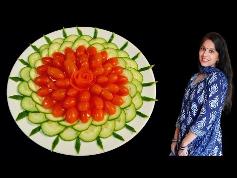 Eye Catching Vegetable Salad Plating /cutting Tricks/Fruits Platter/Cucumber Art/Flower Plate Eye Catching Vegetable Salad Plating /cutting Tricks/Fruits Platter/Cucumber Art/Flower Plate