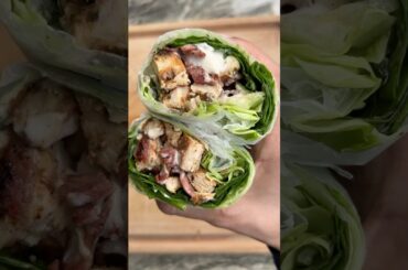 Chicken Bacon Cesar Lettuce Wraps #recipe #healthy #chicken