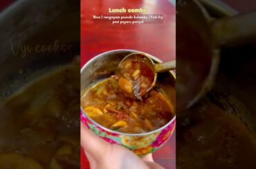 Today’s lunchbox recipe: onion poondu kulambu with fish fry #shortsfeed #lunchideas #lunchbox #yt