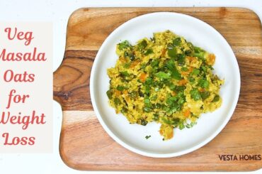 Healthy Veg Masala Oats | Healthy Oats Breakfast for Weight Loss | Flavor Quotient