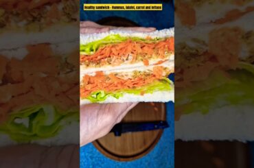 Hummus, falafel, lettuce and carrot sandwich #sandwich #panini