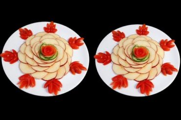 Apple Art | Lovely Salad decoration idea | Easy Fruit Platter | Fruit salad | #cookwithkanchan