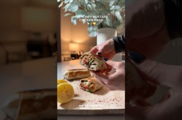 Hot honey mustard chicken wrap -  recipe in comments! #healthydinner #cooking #dinner #healthyfood