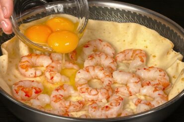 The most impressive dish with eggs and shrimp! Quick and healthy dinner recipe in 30 min