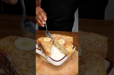 Milk banana toast #shorts #cooking #cookingvideo