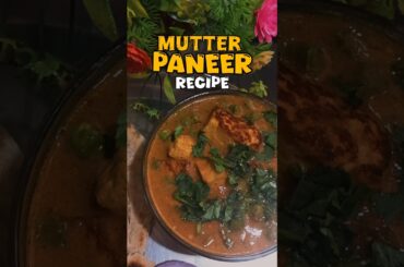 MUTTER PANEER RECIPE #cooking #cook #food #foodie #tasty #paneer #mutterpaneerrecipe #yummy #recipe