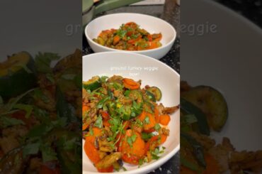 healthy ground turkey veggie bowl recipe #shorts #easyrecipes #healthy food #cookingshorts #viral