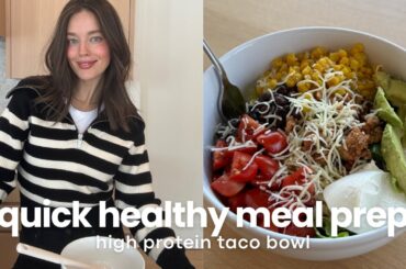 High Protein Taco Bowl | What I Eat In A Day As A Model | Quick & Healthy Meal Prep | Emily DiDonato