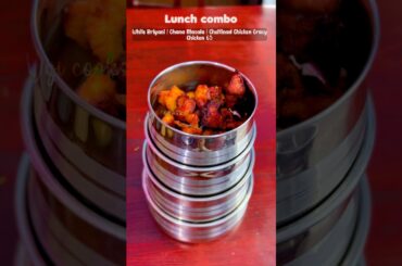 Today lunchbox recipe: White briyani with chicken 65 & gravy #shortsfeed #lunchideas #lunchbox #yt