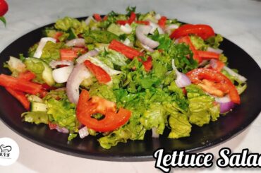 GREEN SALAD RECIPE - Healthy Lettuce Salad and Salad Dressing in 5 Minutes