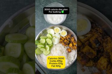 Breakfast,Lunch & Dinner options for a 3000 calorie diet plan #bulking #weightgaindiet #dietplan