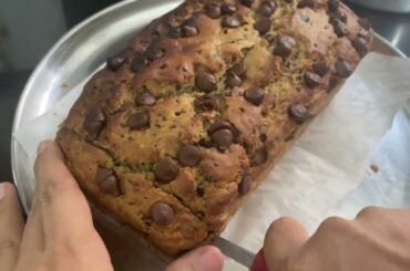 EASY chocolate chip banana bread recipe| healthy banana bread recipe | no sugar no maida