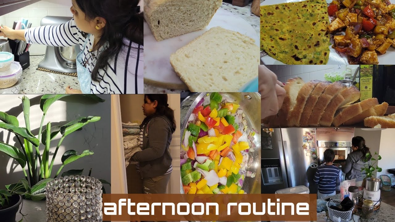 Afternoon to night routine| Homemade Whole Wheat bread| Healthy Paratha-chilli paneer Afternoon to night routine| Homemade Whole Wheat bread| Healthy Paratha-chilli paneer