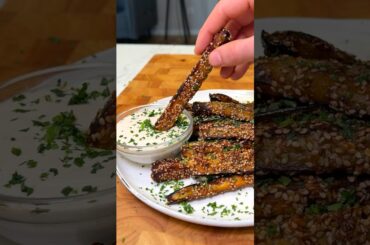 Crispy Baked Eggplant Fries - The BEST Healthy Snack!