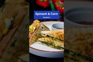 Spinach cheese corn sandwich | Delicious and healthy recipe #shorts #spinachcornsandwich #sanwich