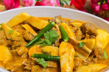 Punjabi Style Arvi Gosht Recipe | Easy & Healthy lunch or Dinner Recipe | Mutton Recipe | Sahiba