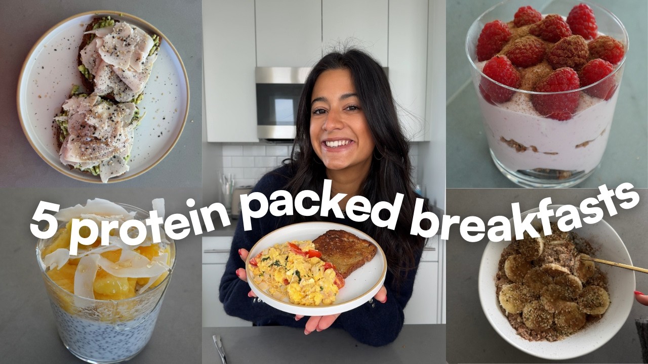 HEALTHY BREAKFASTS UNDER 15 MIN | 5 easy high protein + hormone balancing breakfast ideas HEALTHY BREAKFASTS UNDER 15 MIN | 5 easy high protein + hormone balancing breakfast ideas