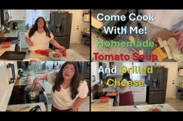 Healthy Tomato Soup and Grilled Cheese on Homemade Artisan Bread!  #tomatosoup #grilledcheese