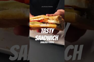 Fried halloumi and eggplant sandwich #shorts  #easyrecipe