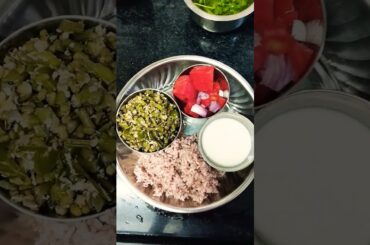 Healthy lunch..                             #redrice #palya#curd#salad#food #cooking #recipe