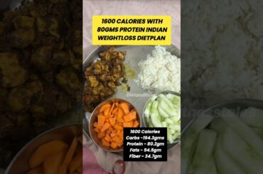 1600 Calories Weightloss DietPlan with 80gmsProtein|Simple &Easy High Protein &fiber IndianDietplan
