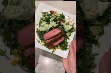 Steak, Roasted corn, and Avocado salad #shorts