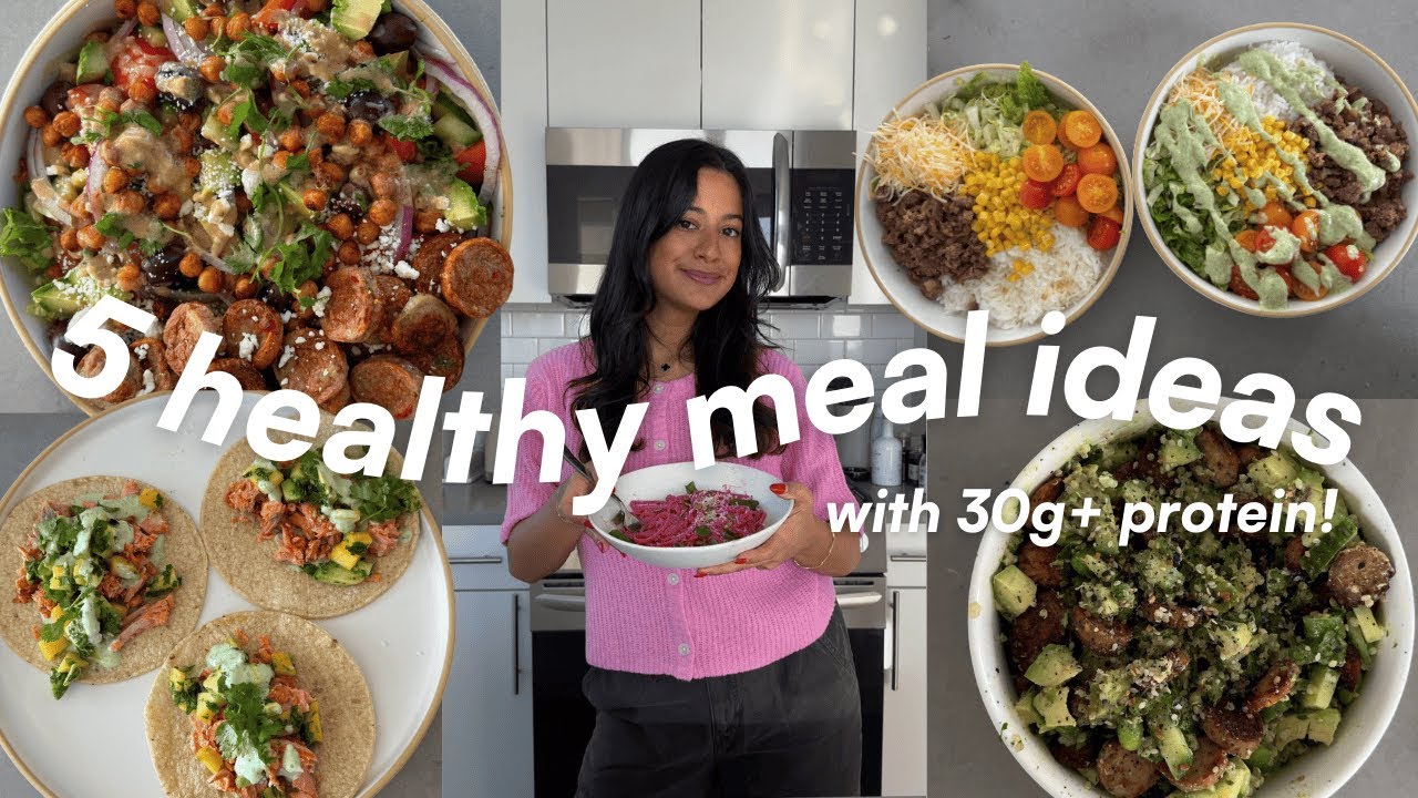 EASY MEALS IN ~30 MIN | 5 quick & healthy lunch/dinner recipes with 30G+ PROTEIN! EASY MEALS IN ~30 MIN | 5 quick & healthy lunch/dinner recipes with 30G+ PROTEIN!