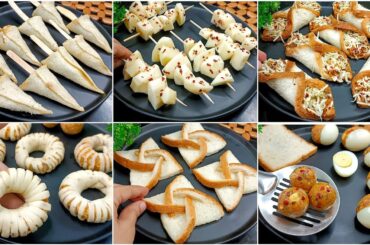 6 Unique Easy Snacks Recipes | Evening Snacks Recipes | Bread Snacks  | New Recipe | Potato Snacks