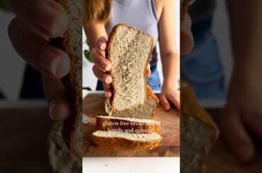 Easy Red Lentil Quinoa Bread (Gluten-Free) #plantbasedrecipes