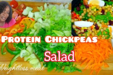 HIGH PROTEIN CHICKPEAS SALAD//Healthy Salad Recipe//10 Minutes Protein Salad//Weightloss Salad