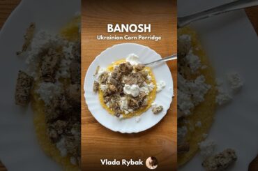 Cooking Banosh (traditional dish Hutsul cuisine) | Ukrainian Corn Porridge | 550 kcal & 45g Protein