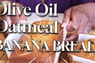 Healthy Olive Oil and Oats BANANA BREAD recipe in a BLENDER #shorts