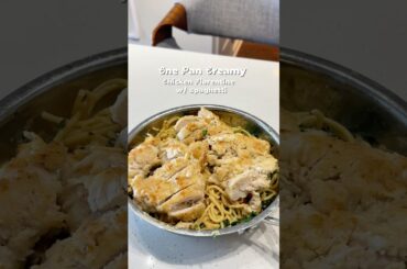 Creamy Chicken & Spaghetti #spaghetti #chicken #asmrcooking #protein #viralshort #shorts #easyrecipe