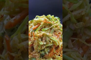 Sichuan cabbage salad mix with carrots and cilantro #shorts