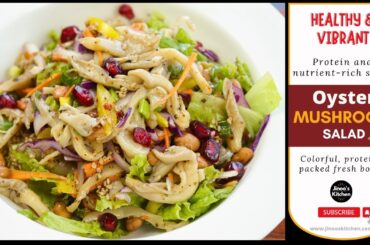 Healthy Oyster Mushroom Salad Recipe with Peanuts & Veggies