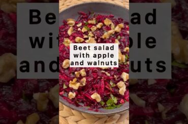Best beet recipe ever! Beet salad recipe with sour apple and walnuts #beetroot