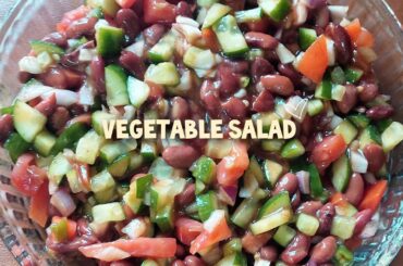 Vegetable Salad/High Protein Salad/Healthy Green Salad Recipe by Kitchen with Shakira