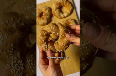 Healthy simit recipe, turkish breakfast bread #healthybreakfast #simit #shorts