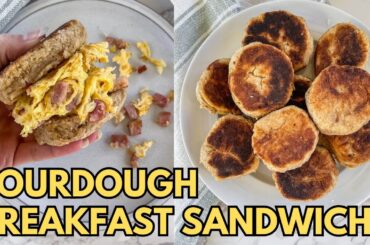 FREEZER MEAL PREP Sourdough English Muffins Egg Sandwich (healthy breakfast)