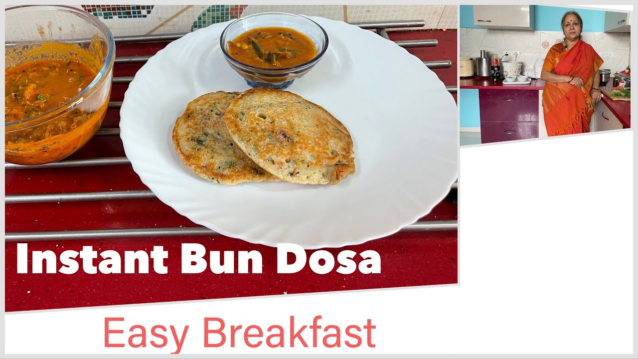 Easy Breakfast I Instant Bun Dosa I Recipe 10 Easy Breakfast I Instant Bun Dosa I Recipe 10