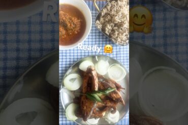 Today’s lunch#fish curry#fry#rice#yummy lunch recipe # healthy#simple and easy#pomfretfish curry#fry