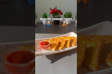 Trending recipe of healthy veggies toast #shorts #recipe #snacks #bread #toast