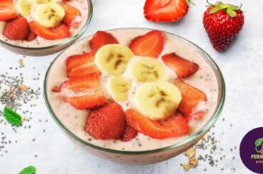 Strawberry Chia Pudding | Healthy Overnight Chia Seeds Pudding | Weight Loss Breakfast Recipe