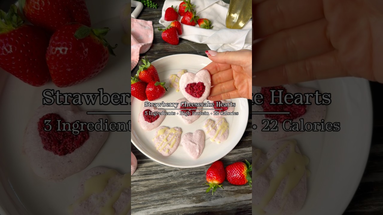 3 Ingredient Valentines Dessert #healthydessert #strawberrycheesecake #macrofriendly #easyrecipe 3 Ingredient Valentines Dessert #healthydessert #strawberrycheesecake #macrofriendly #easyrecipe