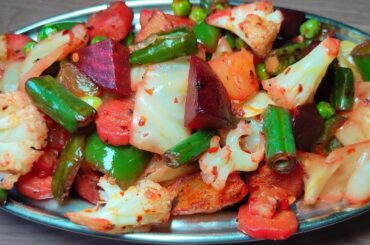 shallow fry vegetables for dieting| healthy vegetables recipe| healthy vegetables| vegetables salad|
