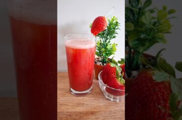 Strawberry Juice. #shorts #healthy #juice #asmr #youtubeshorts #fyp #strawberry #recipe #drink