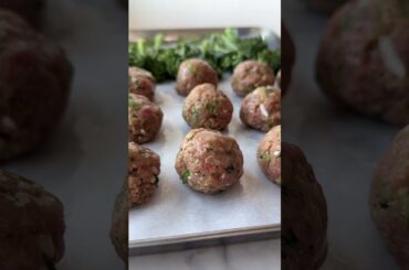 STICKY MEATBALLS w/ rice noodles + broccoli