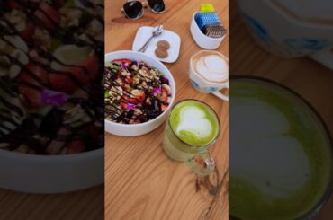 Favorite Breakfast: Fruit Bowl & Warm Vanilla Matcha #shorts #breakfastideas #coffee #healthyfood