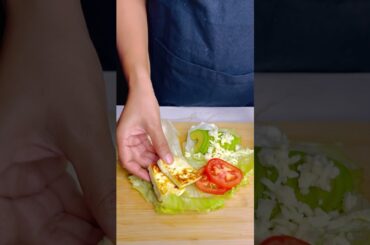 Very high protein lettuce wrap#musclebuilding#indian#ASMR#paneeravacadolettucewrap#greatASMRcooking