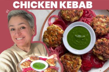 Healthy delicious CHICKEN KEBAB with a fresh coriander ginger chutney!